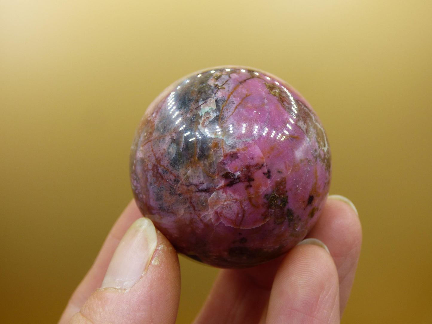 Kobalt Calcit Kugel *Rarität* rosa Pink Kristall Edelstein Deko Haus Sammler Geschenk Er Sie Mann Frau Freund Mineral Selten Heilstein