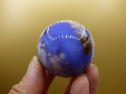 Blumen Achat blau Flower Blossom A- Edelstein Kugel Deko Kristall Sphere Meditation Heilstein Natur Geschenk Er Sie Mann Frau Selten Rarität