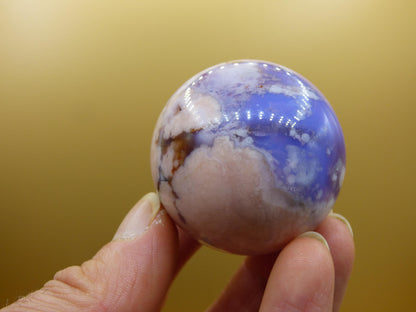 Blumen Achat blau Flower Blossom A- Edelstein Kugel Deko Kristall Sphere Meditation Heilstein Natur Geschenk Er Sie Mann Frau Selten Rarität