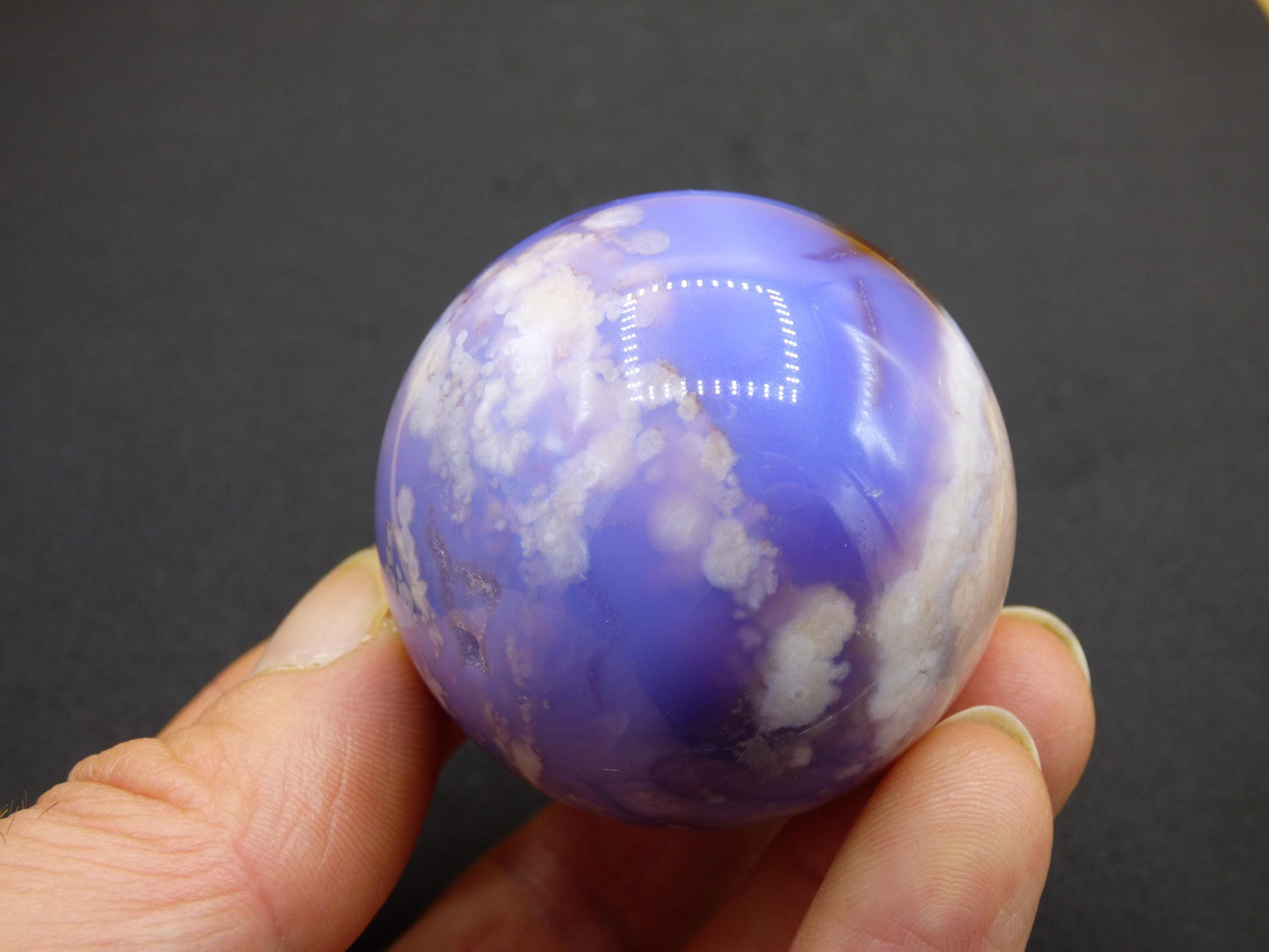 Blumen Achat blau Flower Blossom A- Edelstein Kugel Deko Kristall Sphere Meditation Heilstein Natur Geschenk Er Sie Mann Frau Selten Rarität