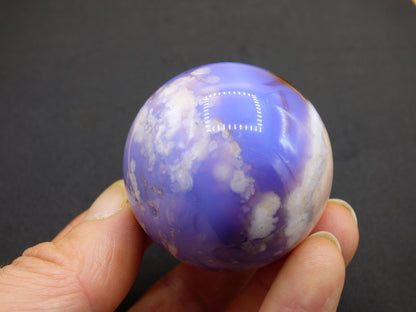 Blumen Achat blau Flower Blossom A- Edelstein Kugel Deko Kristall Sphere Meditation Heilstein Natur Geschenk Er Sie Mann Frau Selten Rarität