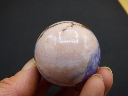 Blumen Achat blau Flower Blossom A- Edelstein Kugel Deko Kristall Sphere Meditation Heilstein Natur Geschenk Er Sie Mann Frau Selten Rarität