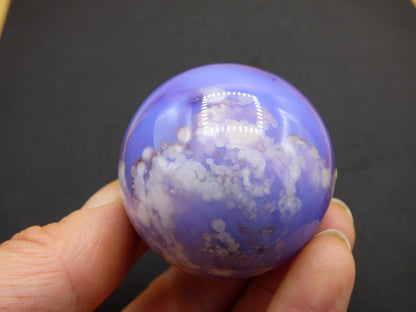 Blumen Achat blau Flower Blossom A- Edelstein Kugel Deko Kristall Sphere Meditation Heilstein Natur Geschenk Er Sie Mann Frau Selten Rarität