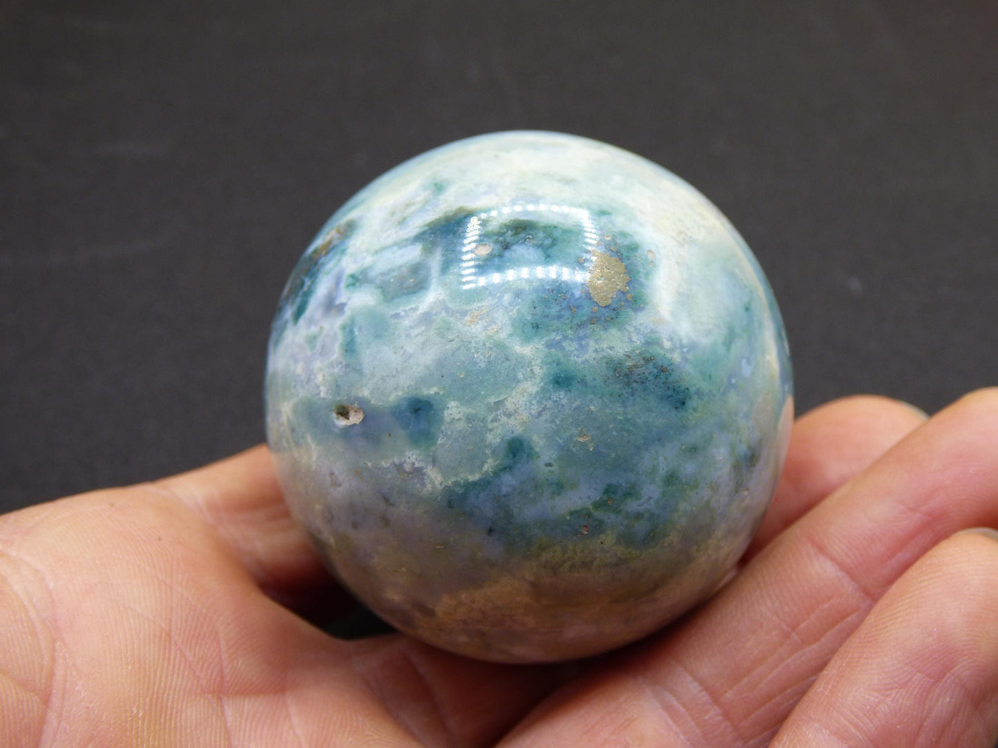 Ocean Jaspis blau - Edelstein Kugel Natur Heilstein Deko Kristall Geschenk Er Sie Mann Frau Haus Wohnung Energie Selten