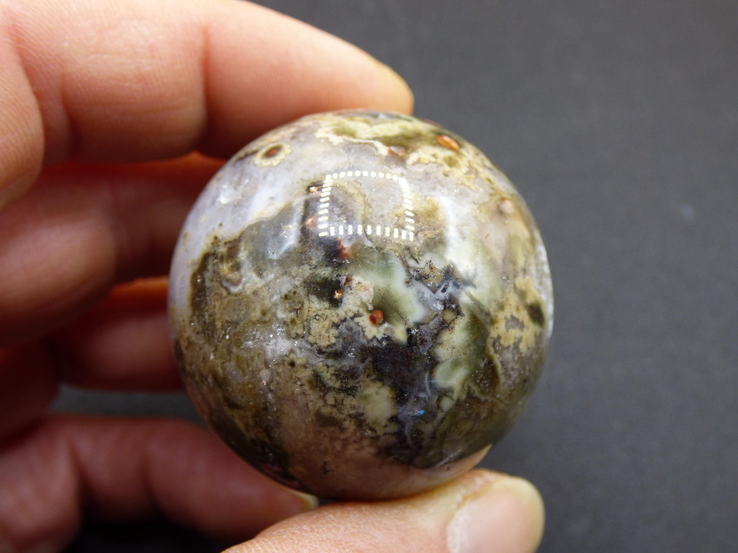 8 Adern Ocean Jaspis Orbicular rot - Edelstein Kugel Natur Heilstein Deko Kristall Geschenk Er Sie Mann Frau Haus Wohnung Energie Selten