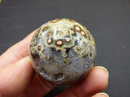 8 Adern Ocean Jaspis Orbicular rot - Edelstein Kugel Natur Heilstein Deko Kristall Geschenk Er Sie Mann Frau Haus Wohnung Energie Selten