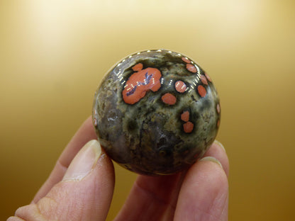 8 Adern Ocean Jaspis Orbicular rot - Edelstein Kugel Natur Heilstein Deko Kristall Geschenk Er Sie Mann Frau Haus Wohnung Energie Selten