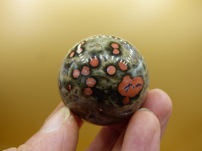 8 Adern Ocean Jaspis Orbicular rot - Edelstein Kugel Natur Heilstein Deko Kristall Geschenk Er Sie Mann Frau Haus Wohnung Energie Selten