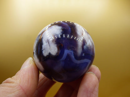 Blumen Achat blau Flower Blossom A- Edelstein Kugel Deko Kristall Sphere Meditation Heilstein Natur Geschenk Er Sie Mann Frau Selten Rarität