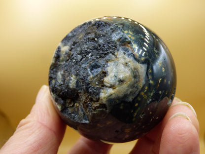 8 Adern Ocean Jaspis Orbicular grün - Edelstein Kugel Natur Heilstein Deko Kristall Geschenk Er Sie Mann Frau Haus Wohnung Energie Selten