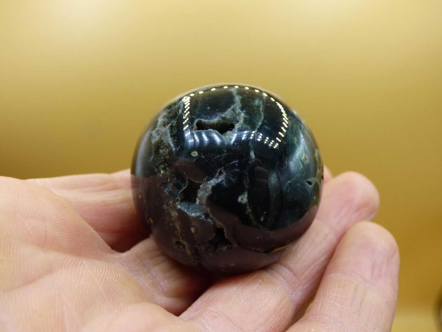 Ocean Jaspis grün - Edelstein Kugel Natur Heilstein Deko Kristall Geschenk Er Sie Mann Frau Haus Wohnung Energie Selten