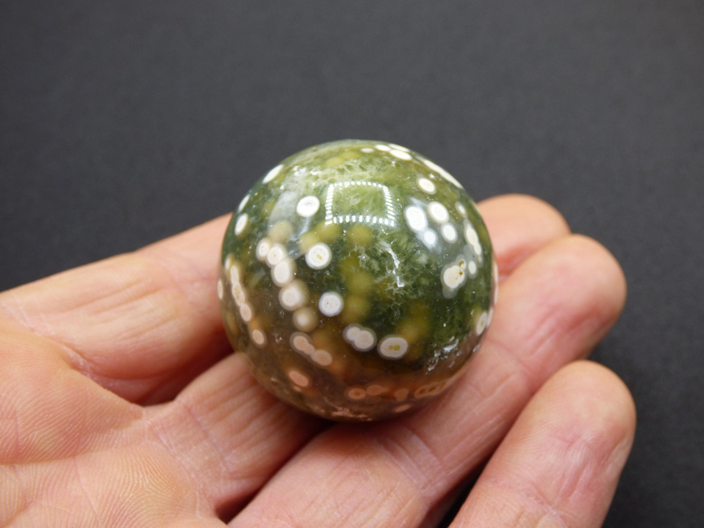 8 Adern Ocean Jaspis Orbicular weiß grün Edelstein Kugel Natur Heilstein Deko Kristall Geschenk Er Sie Mann Frau Haus Wohnung Energie Selten