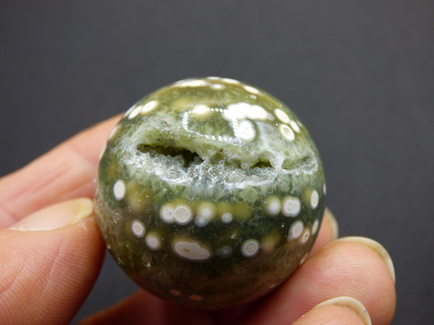 8 Adern Ocean Jaspis Orbicular weiß grün Edelstein Kugel Natur Heilstein Deko Kristall Geschenk Er Sie Mann Frau Haus Wohnung Energie Selten