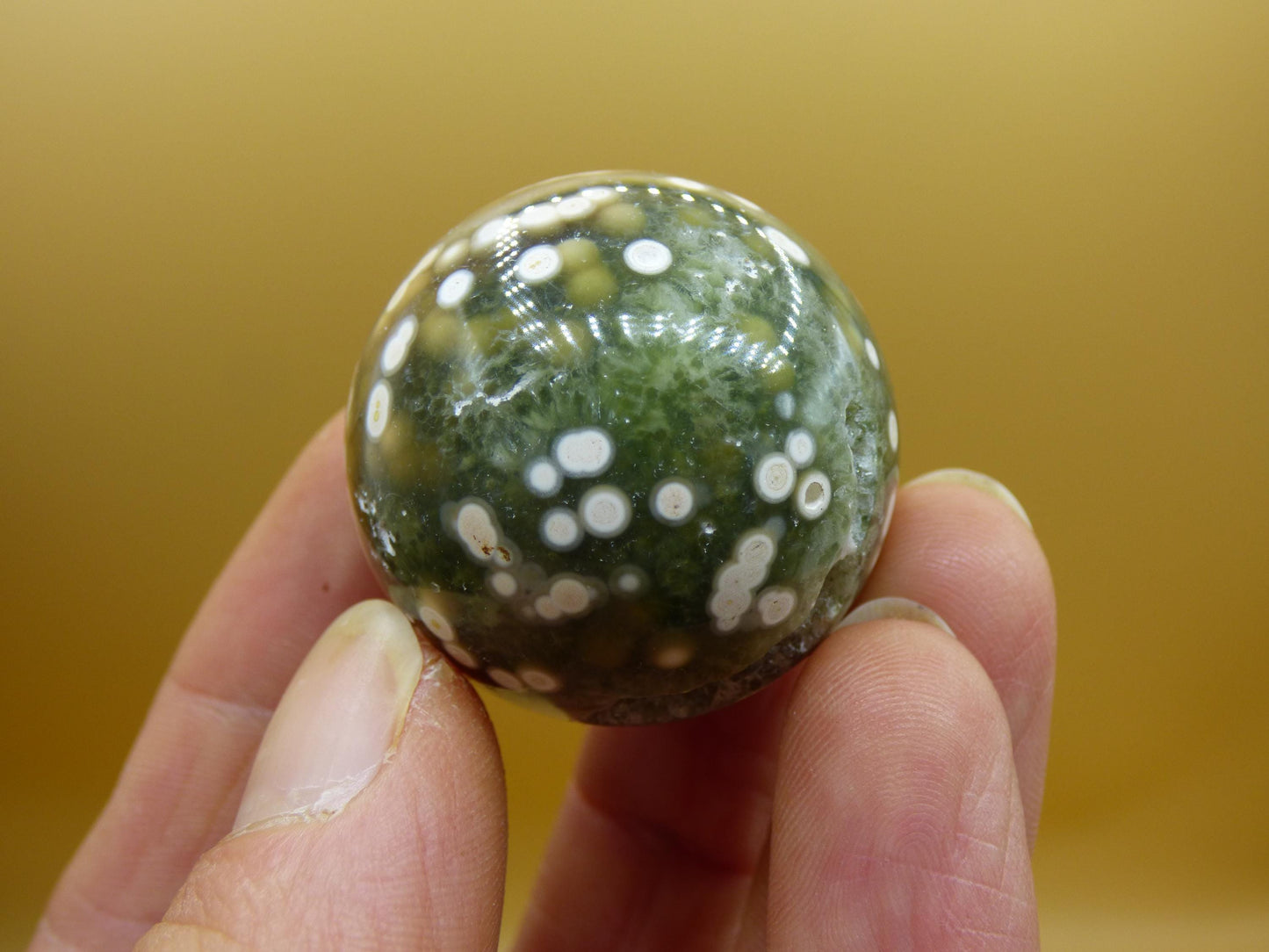 8 Adern Ocean Jaspis Orbicular weiß grün Edelstein Kugel Natur Heilstein Deko Kristall Geschenk Er Sie Mann Frau Haus Wohnung Energie Selten