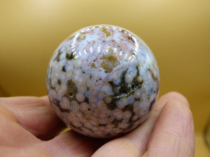 8 Adern Ocean Jaspis Orbicular - Edelstein Kugel Natur Heilstein Deko Kristall Geschenk Er Sie Mann Frau Haus Wohnung Energie Selten