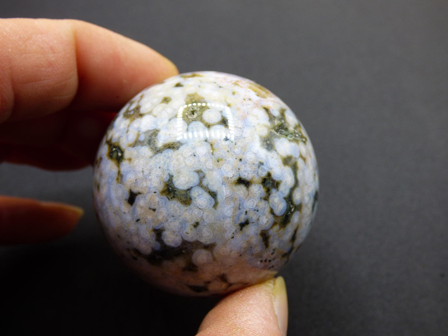 8 Adern Ocean Jaspis Orbicular - Edelstein Kugel Natur Heilstein Deko Kristall Geschenk Er Sie Mann Frau Haus Wohnung Energie Selten