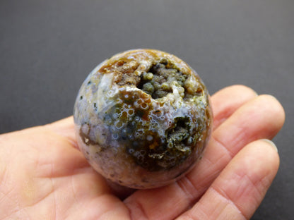 8 Adern Ocean Jaspis Orbicular - Edelstein Kugel Natur Heilstein Deko Kristall Geschenk Er Sie Mann Frau Haus Wohnung Energie Selten