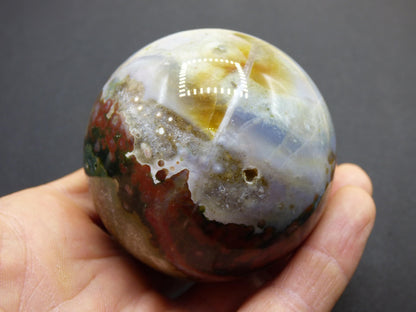 8 Adern Ocean Jaspis Orbicular - Edelstein Kugel Natur Heilstein Deko Kristall Geschenk Er Sie Mann Frau Haus Wohnung Energie Selten