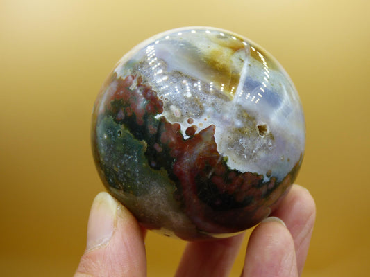 8 Adern Ocean Jaspis Orbicular - Edelstein Kugel Natur Heilstein Deko Kristall Geschenk Er Sie Mann Frau Haus Wohnung Energie Selten