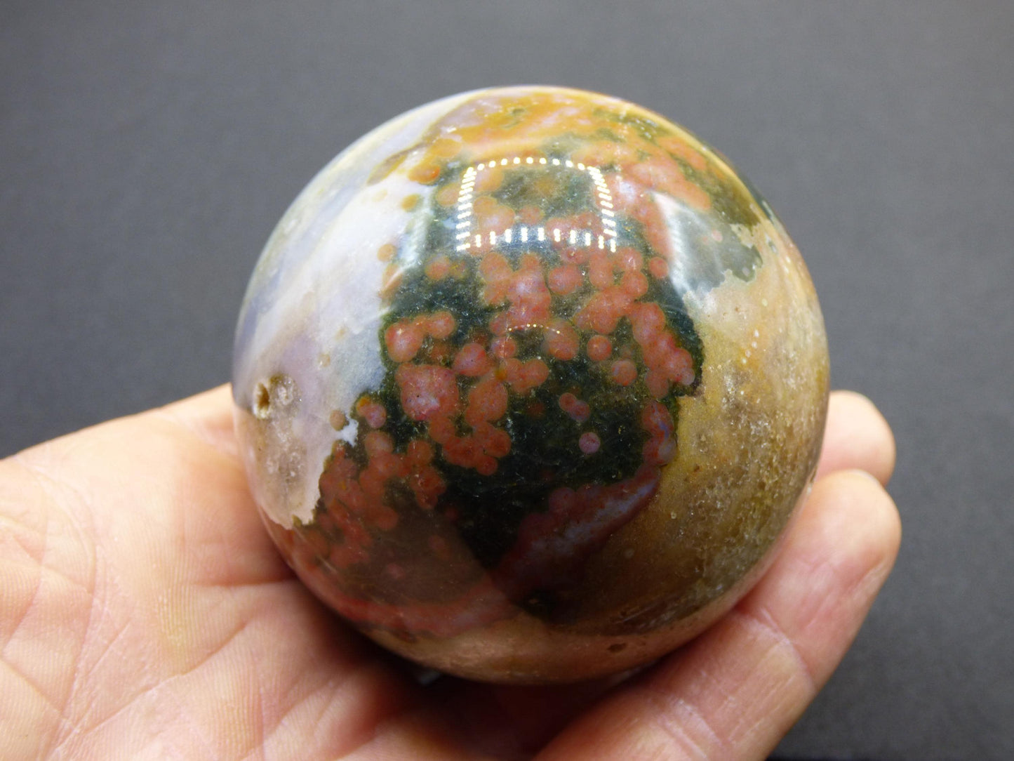 8 Adern Ocean Jaspis Orbicular - Edelstein Kugel Natur Heilstein Deko Kristall Geschenk Er Sie Mann Frau Haus Wohnung Energie Selten