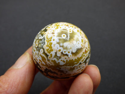 8 Adern Ocean Jaspis Orbicular grün gelb Edelstein Kugel Rarität Natur Heilstein Deko Kristall Geschenk Er Sie Mann Frau Haus Energie Selten