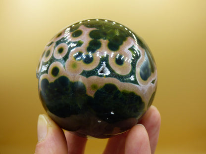 Sphère de jaspe océanique orbiculaire XXL à 8 veines, qualité AAA, vert et rouge - Pierre précieuse naturelle aux vertus curatives, cristal décoratif, cadeau idéal pour lui/elle, homme/femme, énergie, rare