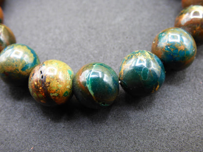 Bracelet en perles d'opale de 12 mm - Pierre précieuse *Unique* Pierre de guérison naturelle Cristal Chakra Cadeau rare pour hommes et femmes, Multicolore, Rouge, Bleu