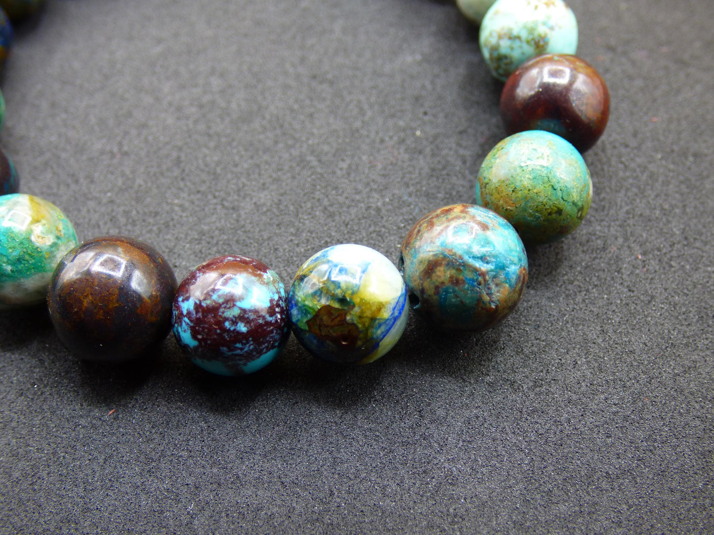 Azurite Chrysocoll - gemstone stretch bracelet blue green natural healing stone crystal rarity gift man woman sister brother mother him she