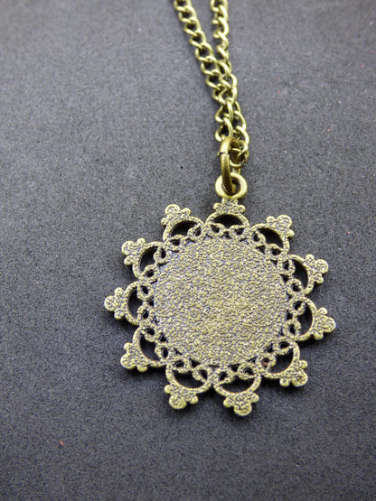 Collier Mandala Fleur de Vie « Fleur / Graine de Vie » Bronze Antique Cadeau pour petite amie, mère, fille, bonheur, hippie, vintage