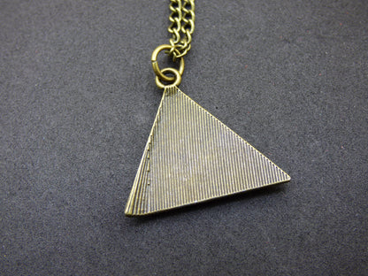 Pyramid Eye of Horus Illuminati - Antique Bronze Necklace Gift for Girlfriend, Him, Her, Husband, Brother, Luck, Hippie, Vintage, Ethnic Pendant
