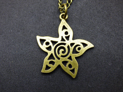Collier Mandala Étoile de Mer - Bronze Antique - Cadeau pour petite amie, homme/femme, fille, fils, frère/sœur - Pendentif Vintage Hippie Porte-Bonheur