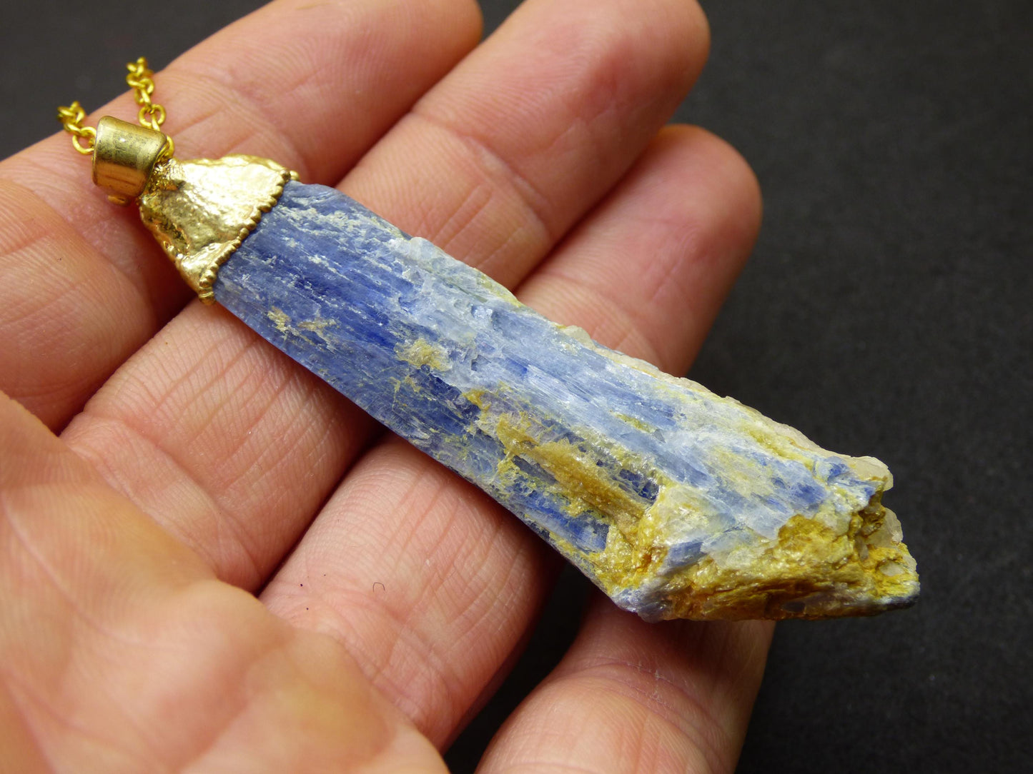 Kyanite / Cyanite / Disthene Sapparite Raw ~ Collier de pierres précieuses ~HIPPIE ~GOA ~Boho ~Ethno ~Nature ~Pierre de guérison