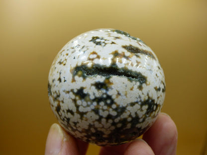 8 Adern Ocean Jaspis Orbicular grün gelb weiß Edelstein Kugel Rarität Natur Heilstein Deko Kristall Geschenk Er Sie Mann Frau Energie Selten