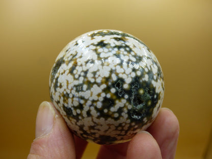 8 Adern Ocean Jaspis Orbicular grün gelb weiß Edelstein Kugel Rarität Natur Heilstein Deko Kristall Geschenk Er Sie Mann Frau Energie Selten