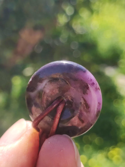 Sugilite protection donut gemstone crystal healing stone rarity rare collector sugilite purple pendant round gift man woman he her friend violet