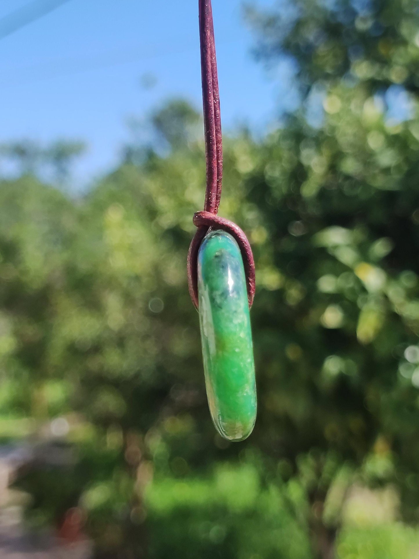 Variscite 30mm Collier de pierres précieuses Donut Pi Disque Rond Pierre de Guérison Vert Rareté Naturelle Cadeau Homme Femme Lui Son Ami Frère Pendentif Chanceux