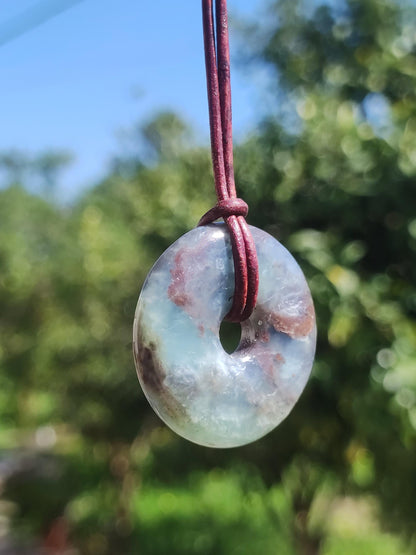 Opale Andine Opale Noir Bleu ~ Collier de pierres précieuses Boho Ethno Nature Donut Protection Symbole Guérison Pierre Matrice Collecteur Minéral Rareté Homme Femme