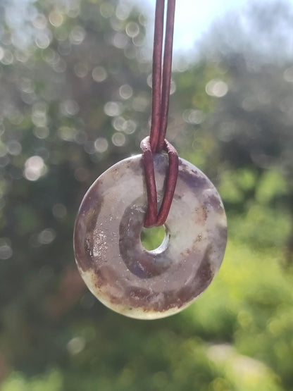 Opale Andine Opale Noir Bleu ~ Collier de pierres précieuses Boho Ethno Nature Donut Protection Symbole Guérison Pierre Matrice Collecteur Minéral Rareté Homme Femme