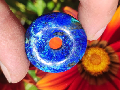 Azurite - malachite - chrysocolle bleu vert ~ collier pierres précieuses HIPPIE GOA Boho Tibet Ethno Nature Donut symbole protecteur pierre de guérison collectionneur homme femme