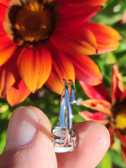 Ethiopian Opal AAA - 925 Silber Ring verstellbar - Edelstein Heilstein Energie Kraft Vintage Frauen Ring Hochwertig Geschenk Sie Frau Mutter