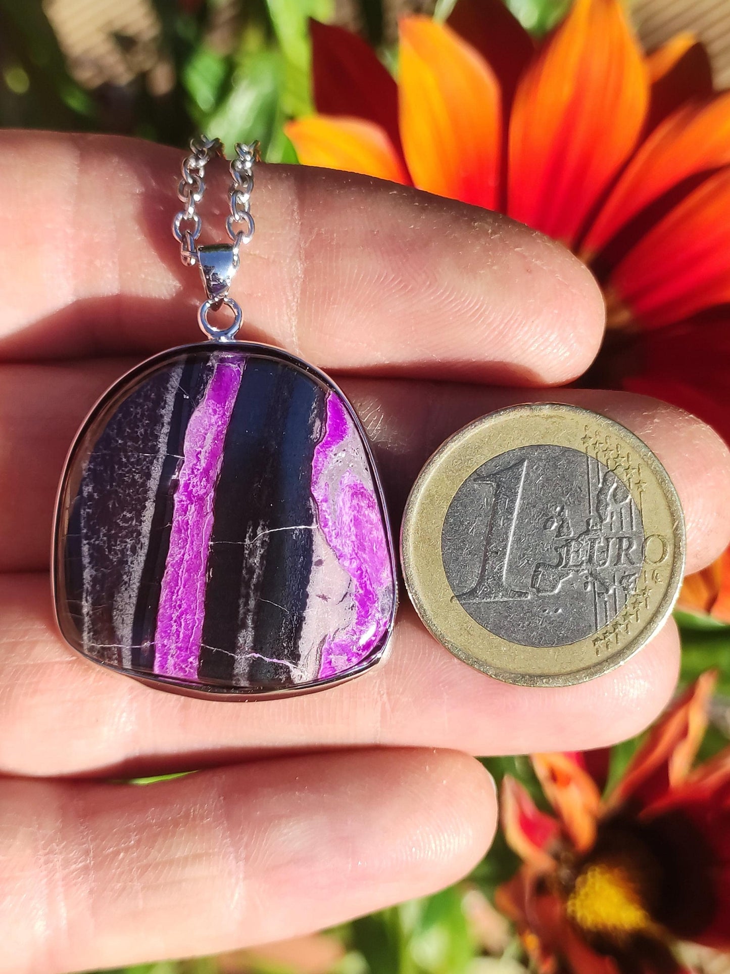 Sugilite / Sugilite incl. 925 silver setting purple gemstone necklace natural healing stone energy rarity man woman him her gift noble high quality