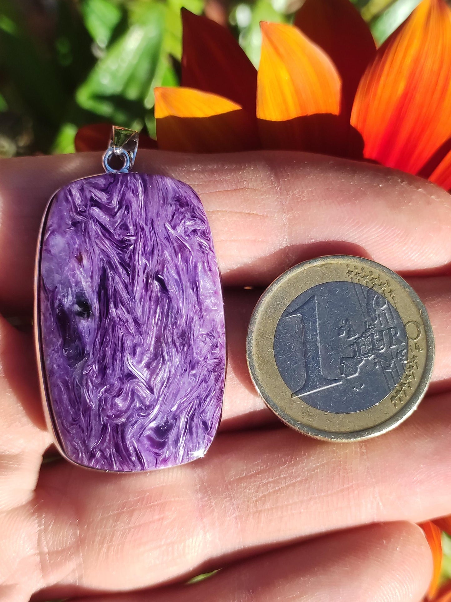 Charoite - 925 argent serti collier de pierres précieuses violet violet pierre de guérison naturelle énergie rareté homme femme il son cadeau noble qualité haute qualité