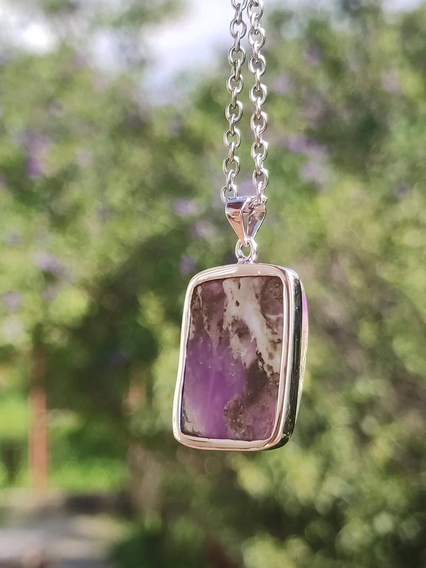 Sugilite / Sugilite incl. 925 silver setting purple gemstone necklace natural healing stone energy rarity man woman he she gift noble high quality