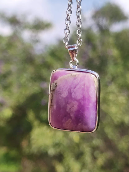 Sugilite / Sugilite incl. 925 silver setting purple gemstone necklace natural healing stone energy rarity man woman he she gift noble high quality
