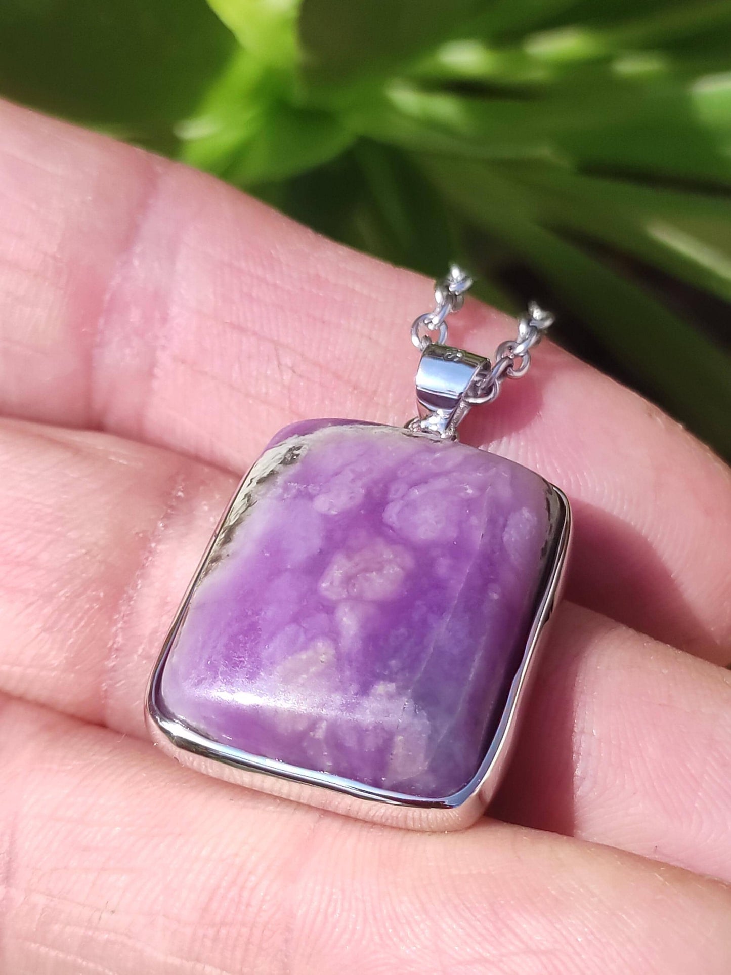 Sugilite / Sugilite incl. 925 silver setting purple gemstone necklace natural healing stone energy rarity man woman he she gift noble high quality