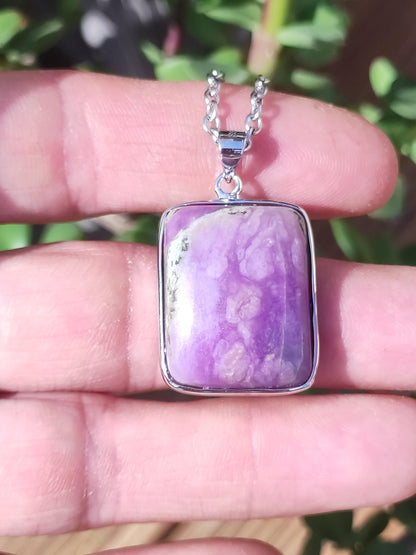 Sugilite / Sugilite incl. 925 silver setting purple gemstone necklace natural healing stone energy rarity man woman he she gift noble high quality