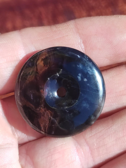 Sugilite &amp; Richterite Bustamite Protection Donut Gemstone Crystal Healing Stone Rarity Rare Collector Sugilite red blue purple pendant round gift