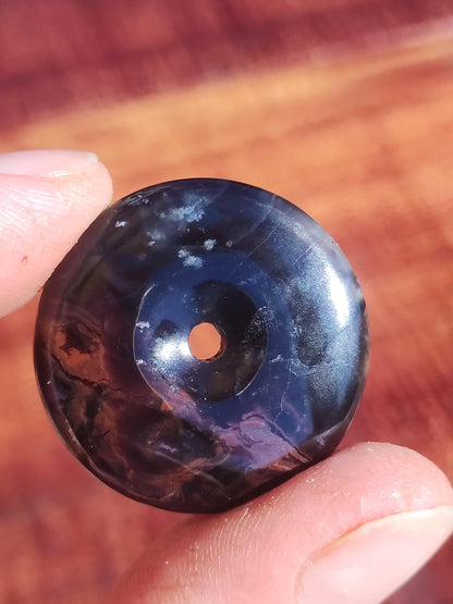 Sugilite &amp; Richterite Bustamite Protection Donut Gemstone Crystal Healing Stone Rarity Rare Collector Sugilite red blue purple pendant round gift