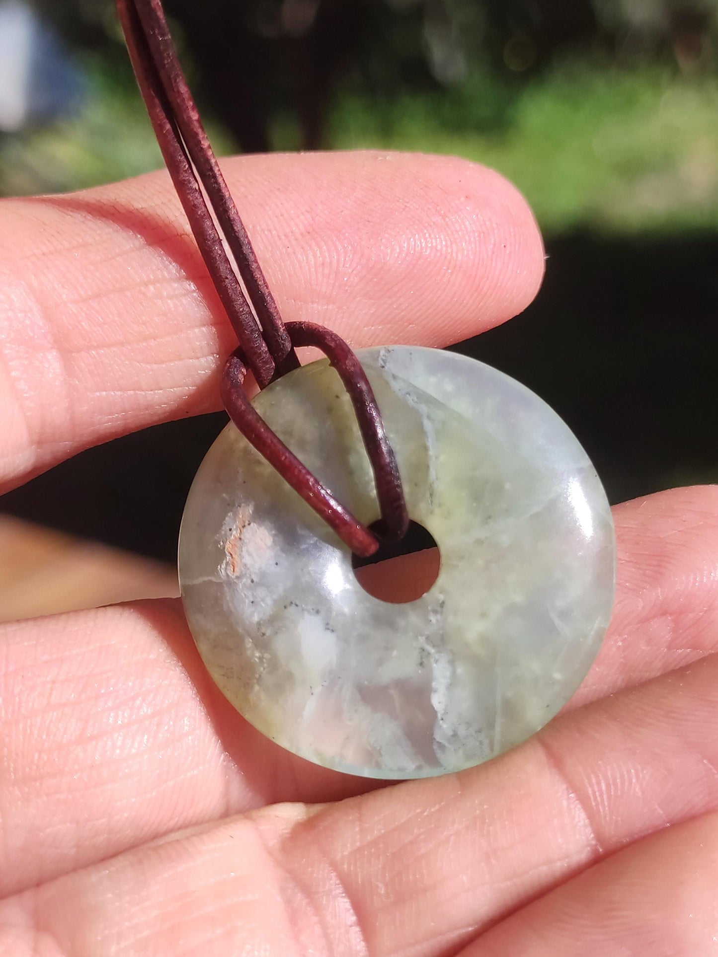 Opale Andine Opale Bleu ~ Collier de pierres précieuses HIPPIE GOA Boho Ethno Nature Donut Protection Symbole Pierre de guérison Chakra Collecteur Minéral Rareté Homme Femme