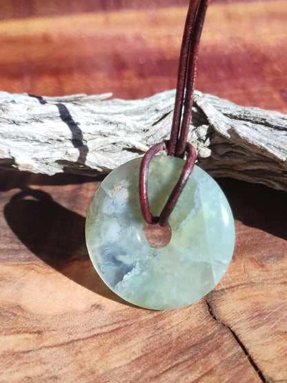 Opale Andine Opale Bleu ~ Collier de pierres précieuses HIPPIE GOA Boho Ethno Nature Donut Protection Symbole Pierre de guérison Chakra Collecteur Minéral Rareté Homme Femme